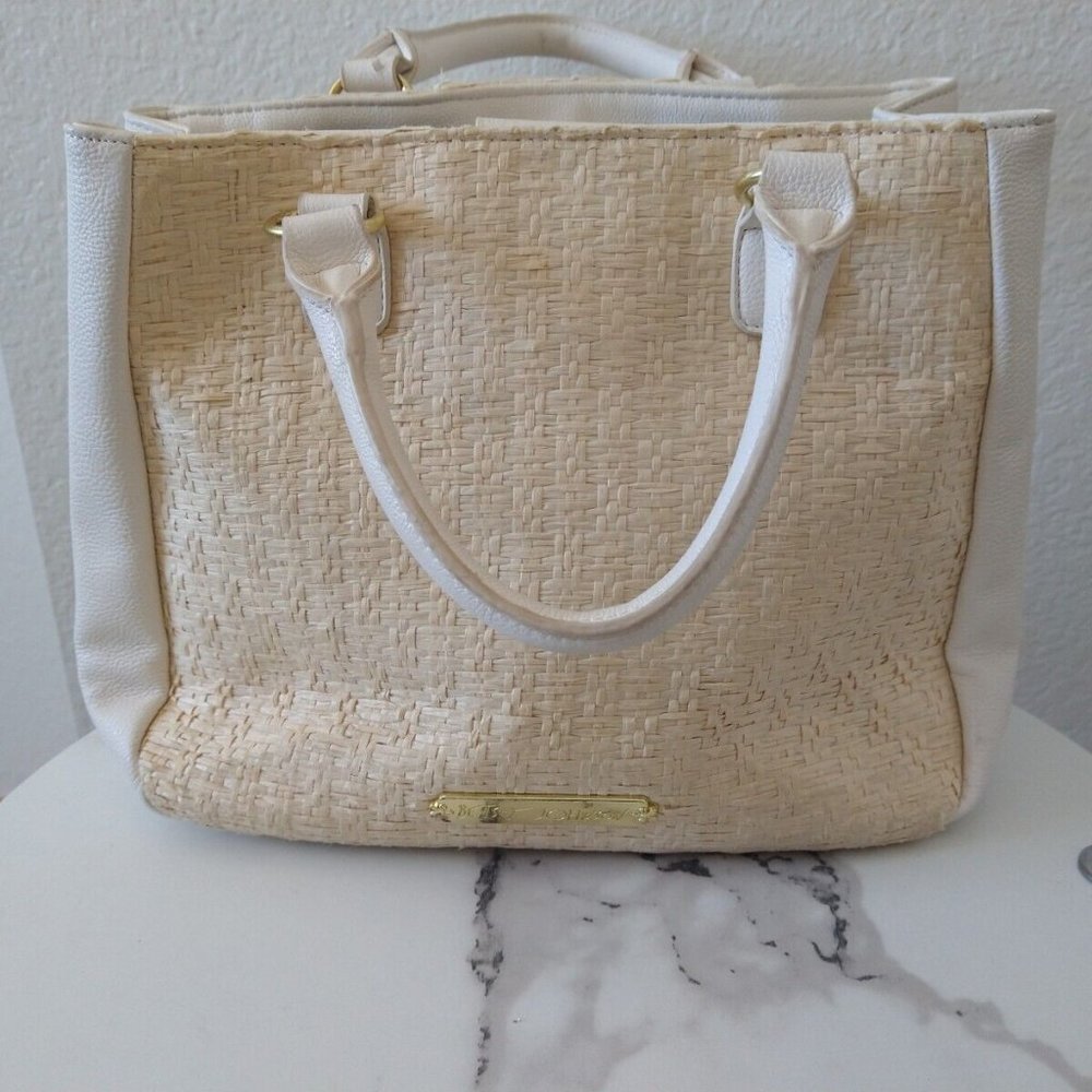 Betsey Johnson Cream Colored Basket Weave Style Purse